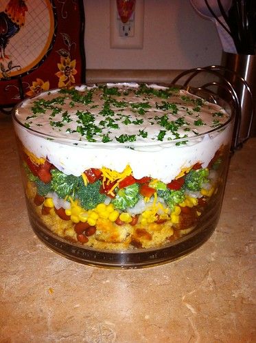 Paula Deen Cornbread, Southern Cornbread Salad, Layered Salads, Cornbread Salad, Layered Salad Recipes, Paula Dean, Southern Cornbread, Paula Deen Recipes, Layered Salad