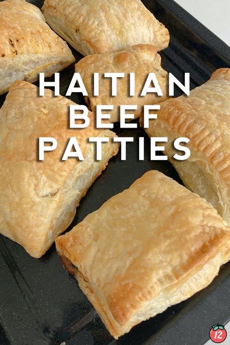 Haitian Beef Patties | 12 Tomatoes Haitian Beef Patties, Haitian Boulette Recipe, Haitian Pate Recipe, Haitian Patties Recipe, Haitian Patties, Haitian Dishes, Bajan Food, Trinidadian Food, Haitian Cuisine