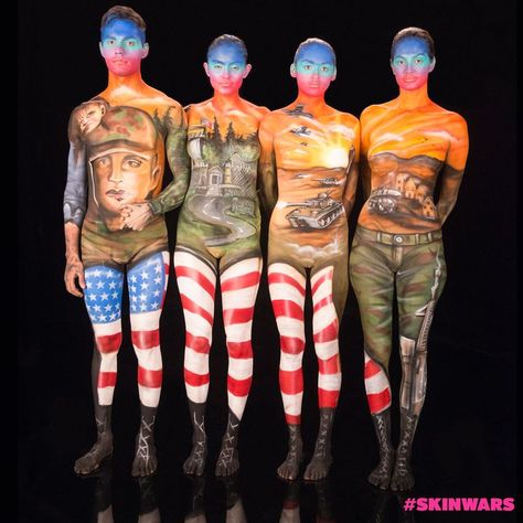 American Air Brush Flag Military by Skin Wars TV show. Skin Wars, Body Paintings, Dream Bodies, Body Painting Art, Body Art Photography, Proud To Be An American, Painted Ladies, Airbrush Art, Best Body