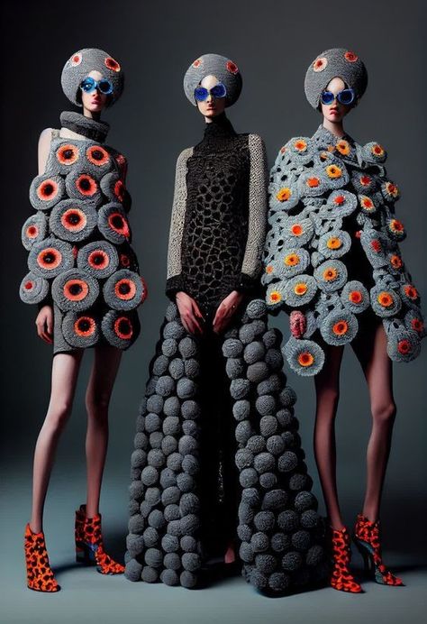 Future Dress Fashion, 80s Avant Garde Fashion, 2050 Fashion, Astronomy Fashion, Weird Inspiration, Surrealism Fashion, Surreal Fashion, Bizarre Fashion, Future Costume