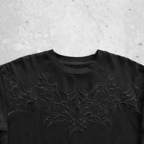 CURSE on Instagram: "“malice” double layer t-shirt
APRIL 26TH @ [6PM EST / 3PM PST]
- Full Embroidery Details On Upper Chest, Back and Sleeves
- Detachable Sleeves By Zipper
- Aged Black
- Fully Cut & Sewn
- True To Size, Size Up For Oversized Fit" T Shirt Design Embroidery, Dionysus Moodboard, Embroideries Designs, Black On Black Embroidery, Men's Tshirt Design, Embroidery On Black, Graphic Clothes, Shirt With Embroidery, Sleeves Embroidery