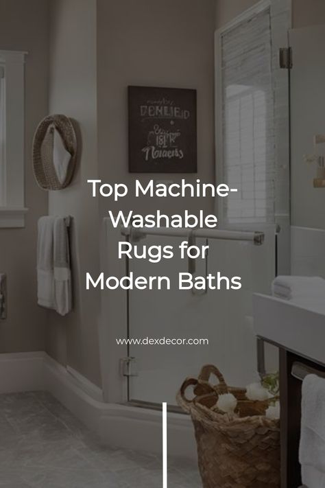 Top machine-washable rugs for modern bathrooms, featuring a cozy decor setting. Large Bathroom Rug Ideas, Modern Bathroom Rugs, Bathroom Rugs Ideas Master, Modern Bathroom Rug, Long Bathroom Rugs, Grey Bathroom Rugs, Large Bathroom Rugs, Vintage Rug Bathroom, Washable Bathroom Rugs