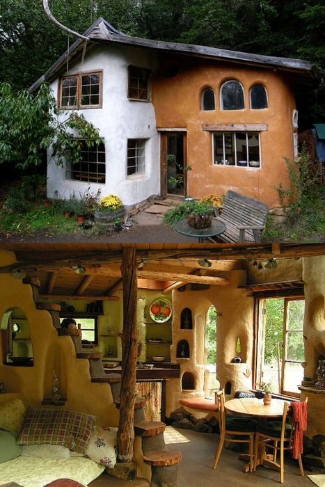 Earth Bag Homes Diy, Magical Cottage Interior, Modern Cob House, Cob House Kitchen, Earthen House, Case Sotterranee, Cob House Plans, Tiny House Hacks, Cob Building