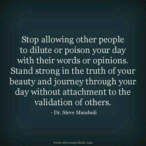 Stop allowing other people to dilute or poison your day with their words or opinions.  #Quotes Lifelessons Quotes, Delete Facebook, Instagram Man, Truth Be Told, Quotes About Love And Relationships, Thought Provoking Quotes, Confidence Quotes, Real Life Quotes, Inspiration Quotes