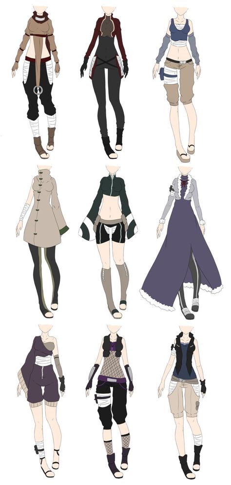 Naruto Outfit Adoptables 2 [CLOSED] by xNoakix3.deviantart.com on @DeviantArt Outfit Adoptables, Ninja Outfit, Types Of Clothes, Clothing Sketches, Outfits Polyvore, Anime Inspired Outfits, Anime Dress, Anime Clothes, Fashion Design Drawings