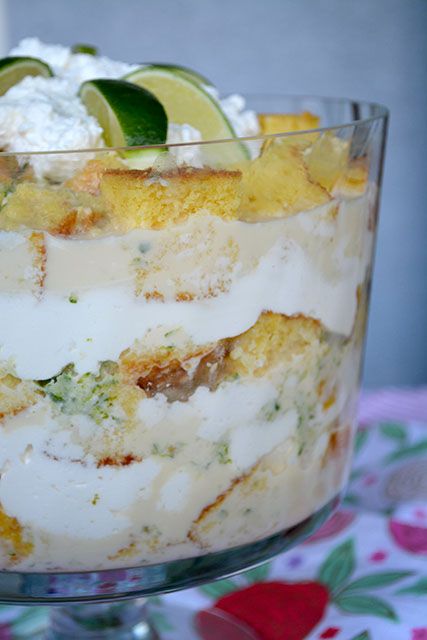 Key Lime Trifle - I am a Honey Bee Key Lime Trifle Recipes, Key Lime Trifle, Key Lime Dessert Recipes, Key Lime Dessert, Lime Dessert Recipes, Lime Dessert, Tuesday Dinner, Trifle Bowl Recipes, Punch Bowl Cake