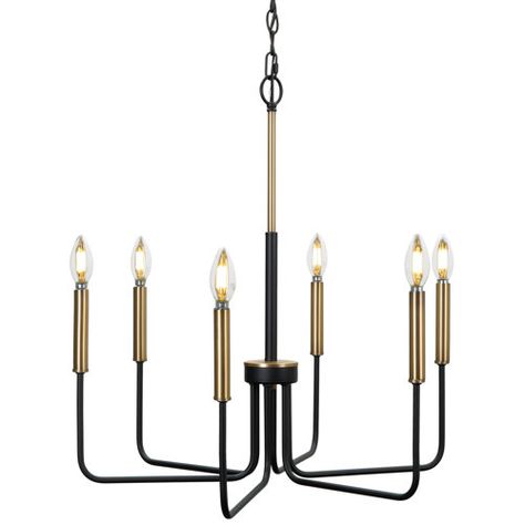 17 Stories Vintage Black Metal And Brass Bulb Socket Chandelier Light | Wayfair Black And Brass Chandelier, Black And Gold Chandelier, Hanging Candle Lights, Gold Chandeliers, Candlestick Chandelier, Chandelier Farmhouse, Gold Candle Sticks, Candle Style Chandelier, Chandelier Bedroom