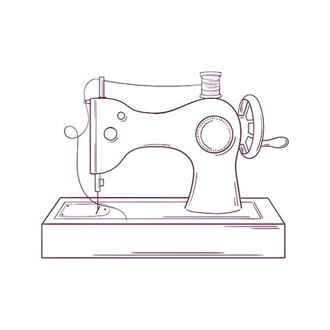 Sewing Machine Outline Drawing, Quilt Shop Displays, Sewing Machine Tattoo, Sewing Machine Drawing, Sewing Tattoos, Sewing Logo Design, Sewing Clipart, Old Sewing Machine, Sewing Logo