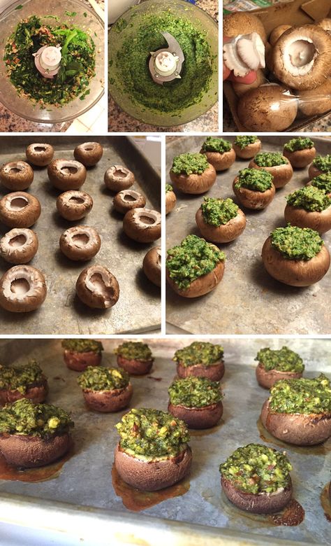 Party Food Vegan, Paleo Appetizer, Vegan Stuffed Mushrooms, Mushrooms Stuffed, Vegan Party, Vegan Pesto, Vegan Holidays, Keto Vegan, Vegan Appetizers