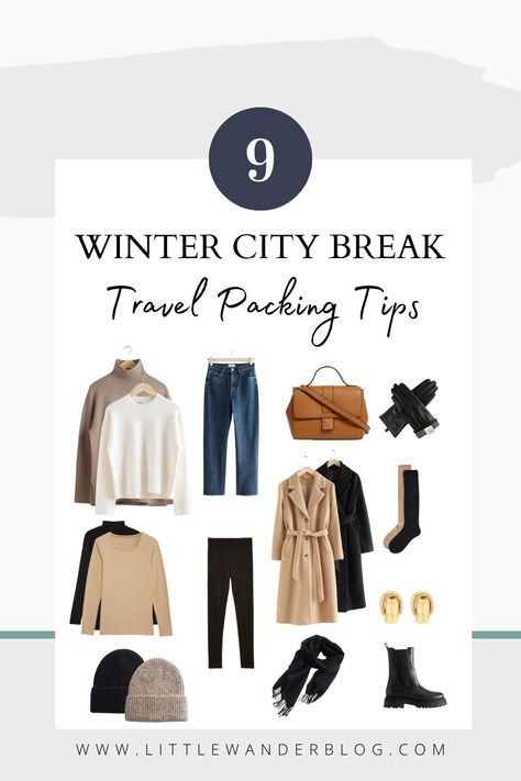 What to pack for a winter city break in Europe, stay warm and stylish this winter without exeeding your carry-on allowance! WINTER CITY BREAK OUTFITS | WINTER CITY BREAK PACKING LIST | HOLIDAY PACKING LIST WINTER | #wintercitybreakpackinglist #citybreakoutfitswinter #holidaypackinglistwinter #wintercitybreakoutfits Citybreak Winter Outfits, Weekend City Break Outfit Winter, Winter City Break Capsule Wardrobe, City Breaks Outfit, Weekend Winter Packing List, 10 Day Trip Packing List Winter, 4 Day Packing List Winter, Weekend Break Outfit, Winter City Break Outfit Cold Weather