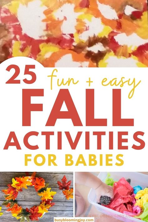 Fall Art For Infants, Arts And Crafts For Infants, Fall Crafts For Babies, Fall Crafts For Infants, Fall Activities For Babies, Sensory Activities For Infants, Fall Sensory Activities, Art For Infants, Sensory Activities For Babies