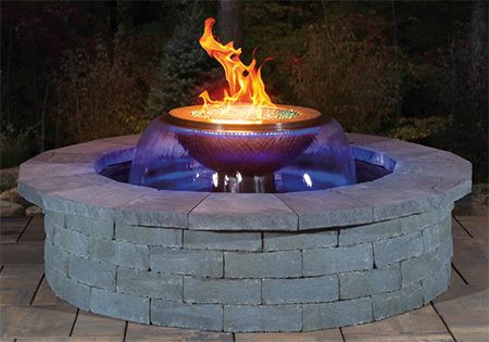 Fire & Water Kits | Cambridge Pavingstones - Outdoor Living Solutions with ArmorTec Trough Fire Pit, Fire Pit With Water Feature, Fire Pit Kits, Patio Water Feature, Cambridge Pavingstones, Backyard Layout, Backyard Fire Pit, Water Trough, Ideas For Backyard