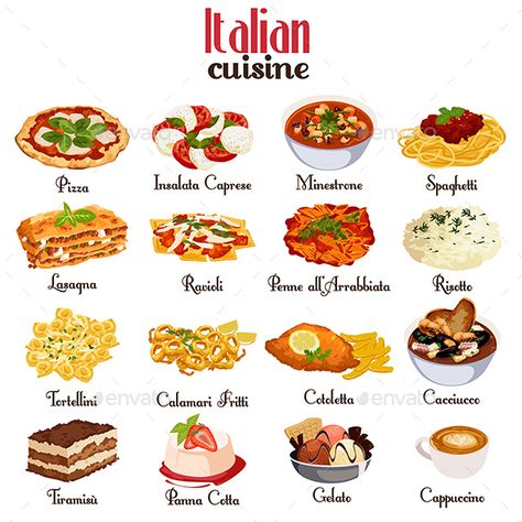 Kue Macaroon, Italian Cuisine Recipe, Culinary Cooking, Italian Recipes Traditional, Food Infographic, Foreign Food, Different Foods, Italy Food, Food Info