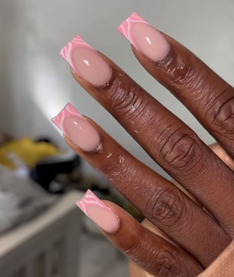 Mail Inspo Summer, Mail Inspo Short, Baby Pink Nails Acrylic, Light Pink Acrylic Nails, Turkey Nails, Pink Tip Nails, Baby Pink Nails, French Tip Acrylic Nails, Work Nails