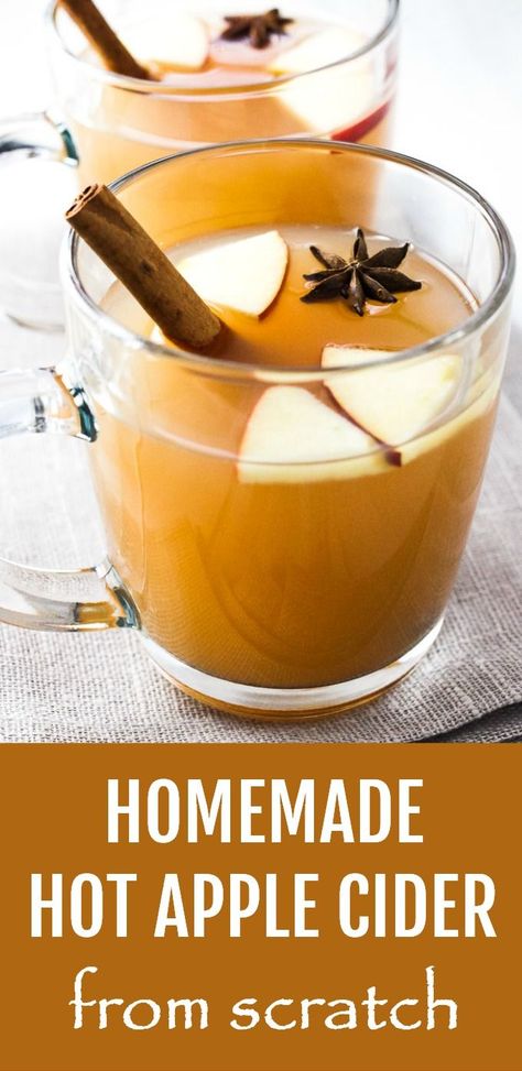 Homemade Hot Apple Cider, Spiced Apple Cider Recipe, Hot Apple Cider Recipe, Homemade Cider, Nonalcoholic Drinks, Mulled Apple Cider, Best Apple Cider, Cider Drinks, Apple Cider Recipe