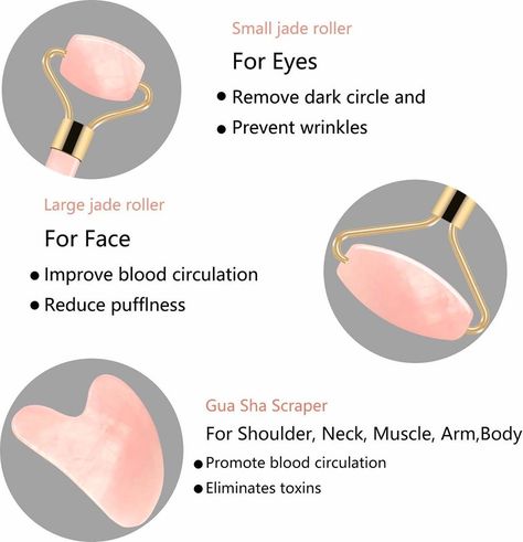 Healthy Clear Skin, Jade Roller And Gua Sha, Rose Quartz Facial Roller, Eye Dark Circles, Rose Quartz Roller, Gua Sha Set, Roller And Gua Sha, Jade Gua Sha, Quartz Roller