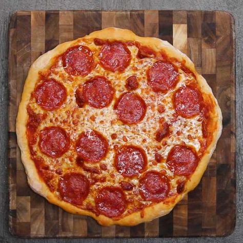 Double-stuffed Sheet-pan Pizza Recipe by Tasty 2 Ingredient Pizza Dough, Pizza Dough Ingredients, Pizza Salami, Dough Pizza, Laundry List, Craving Pizza, Italian Pizza, Self Rising Flour, 2 Ingredient