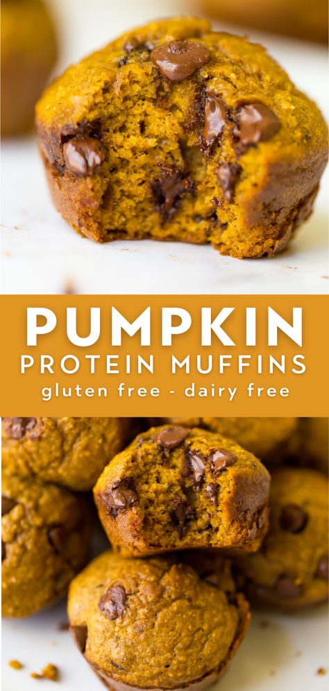 Protein Muffins Gluten Free, Protein Pumpkin Muffins, Gluten Free Protein Muffins, Pumpkin Protein Muffins, Muffins Gluten Free, Pumpkin Protein, Muffins Healthy, Plats Healthy, High Protein Desserts