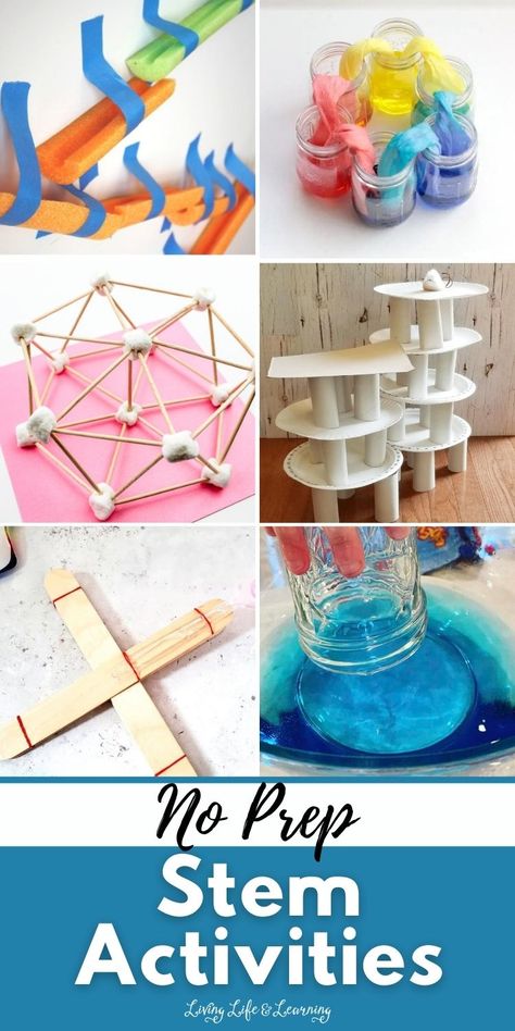 If you are searching for an easy and affordable homeschool activity for your kids at home, these no prep stem activities will surely keep them engaged and having fun while learning about science, technology, engineering and math without breaking the bank! No Prep Stem Activities, Easy Stem Activities Elementary, Slime Projects, Stem Engineering Activities, Steam Activities Elementary, Diy Mason Jar Ideas, Mason Jar Diy Projects, Kids Stem Activities, Mason Jar Ideas