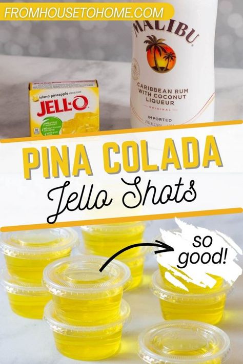 Pina Colada Jello Shots Recipe, Coconut Cream Pudding, Rum Jello Shots, Pina Colada Jello Shots, Making Jello Shots, Best Jello Shots, Jello Shots Recipe, Pineapple Jello, Layered Jello