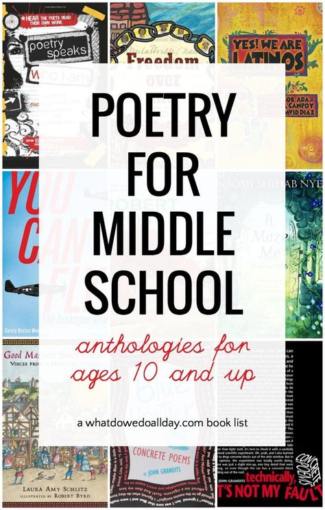 A collection of the best poetry books and poems for middle schooler. Children aged 10 and up will love these diverse poems that speak to their interests! #poetry #middleschool Poems About Girls, Middle School Poetry, Poetry Books For Kids, Poetry Middle School, Books For Middle School, School Poetry, Best Poetry Books, Poetry Tea, Poetry Tea Time