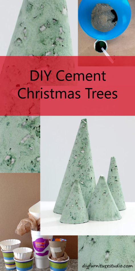 Christmas Trees Diy, Easy Diy Christmas Decor, Cement Candle Holders, Diy Cement, Cement Candle, Furniture Studio, Diy Christmas Decor, Concrete Diy Projects, Concrete Crafts