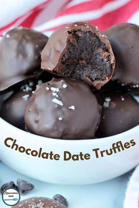 These easy Chocolate Date Truffles are the perfect vegan treat for any chocolate lover! They come together quickly with just a few simple ingredients like cocoa powder and Medjool dates, and the result is a rich and delicious dessert that everyone will enjoy. Save the recipe to your healthy dessert or snack recipe board. Smashed Dates With Chocolate, Easy Desserts Fast Quick, Raw Date Recipes, Healthy Cheap Desserts, Easy Chocolate Desserts With Cocoa Powder, Sweet Date Recipes, Easy Healthy Gluten Free Desserts, Date Brownie Balls, Paleo Chocolate Truffles