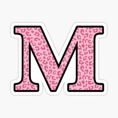 Letter M Cheetah Stickers | Redbubble M Aesthetic Letter, Tufting Drawing, Profile Picture Avatar, M Aesthetic, M Sticker, Pink Neon Wallpaper, Letters Stickers, Aesthetic Letter, Cheetah Print Wallpaper