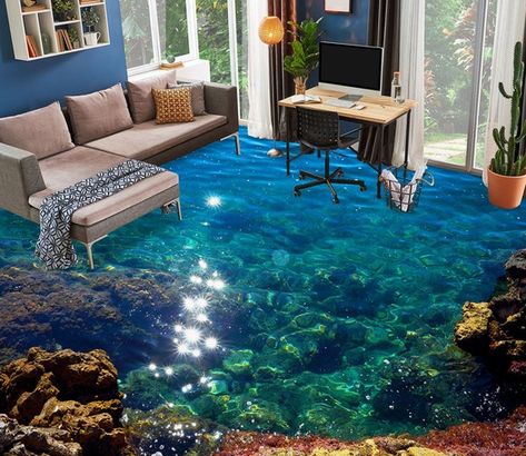 Waterproof Floor, Floor Murals, Floor Wallpaper, Koi Fish Pond, Window Film Privacy, Floor Art, Waterproof Flooring, Wallpaper Murals, Epoxy Floor