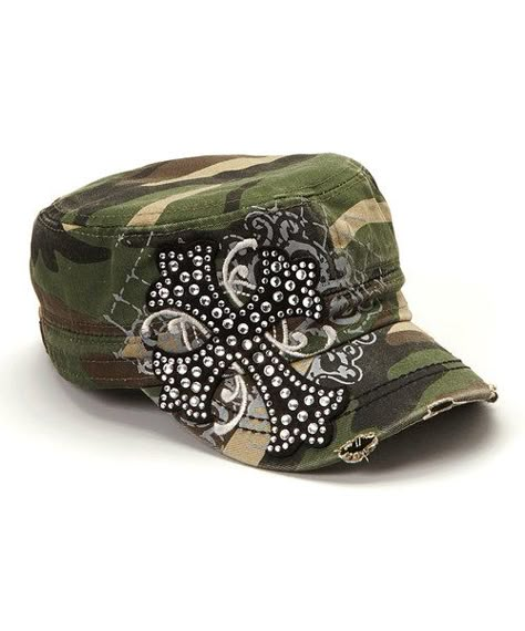 Look at this Green Camo Rhinestone Cross Newsboy Hat on #zulily today! Newsboy Hat Outfit, Camo Aesthetic, Y2k Hats, Y2k Outfits Aesthetic, Mcbling Fashion, Saturn Necklace, Motorcycle Clothing, Camo Outfits, Y2k Accessories