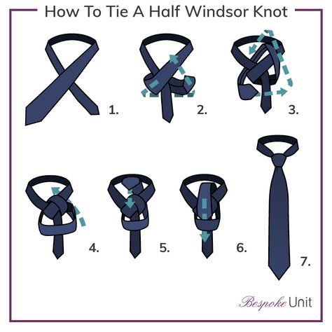 how-to-tie-a-half-windsor-knot Clothes Anatomy, How To Tie A Tie, Half Windsor Knot, Windsor Tie Knot, Tie A Tie Easy, Cool Tie Knots, Tie Knots Men, Full Windsor Knot, Windsor Tie