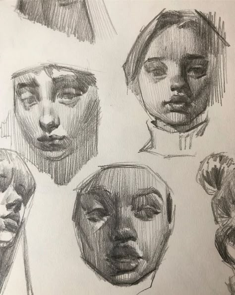 Art Sketches Anatomy, 3/4 Head Reference, Head Up Reference, Back Of Head Reference, Head Study Drawing, Head Sketch Reference, How To Draw Heads, How To Draw A Head, Head Drawings