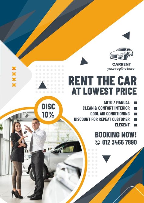 Professional Car Rental Discount Poster Bank Poster Design, Car Rental Poster, Hazard Wallpapers, Bank Poster, Car Leasing, Dubai Airport, Ford Mustang Coupe, Advertisement Template, Marketing Poster