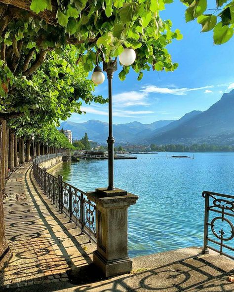 Walk on the lake 🌄 ~ Lugano Switzerland 🇨🇭 ~ 📸 Phot Lugano Switzerland, Beautiful Places To Travel, Pretty Places, Dream Destinations, Travel Aesthetic, Nature Pictures, Dream Vacations, Beautiful Views, Beautiful World