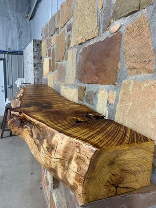 Live Edge Mantel Ideas, Live Edge Fireplace Mantel, Reclaimed Fireplace Mantel, Rustic Fireplace Mantle, Wood Fireplace Mantels, Wood Mantle Fireplace, Oak Mantle, Oak Mantel, Wooden Mantle