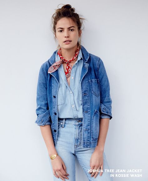 Canadian Tuxedo, Denim On Denim, Denim Day, Double Denim, Boyfriend Jean, Looks Street Style, Madewell Denim, 가을 패션, Jean Grey