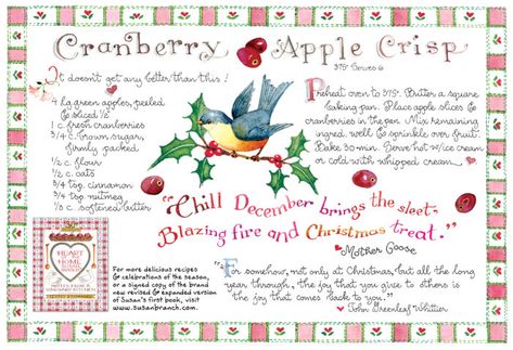 Autumnal Desserts, Yule Food, Susan Branch Blog, Cottagecore Recipes, Fruit Harvest, Kitchen Witch Recipes, Baking Holiday, Susan Branch, Illustrated Recipes