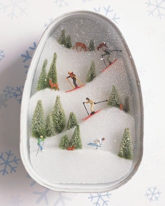 Altered Tins, Winter Crafts For Kids, Navidad Diy, Ski Slopes, Noel Christmas, Winter Crafts, Shadow Boxes, Snow Globe, White Christmas