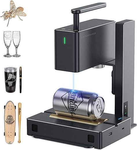 LaserPecker 2 Laser Engraver Machine, 60W Laser Engraver Cutter Handheld 5W Compressed Spot 0.05mm High Precision, 36000mm/min High Speed Engraving Machine for Wood Alloy Leather - with Rotary Module Class 1 : Amazon.ca: Tools & Home Improvement Drukarka 3d, Monthly Crafts, زجاج ملون, Laser Engraving Machine, Engraving Machine, Laser Printer, Cool Gadgets, Most Powerful, Compact Design