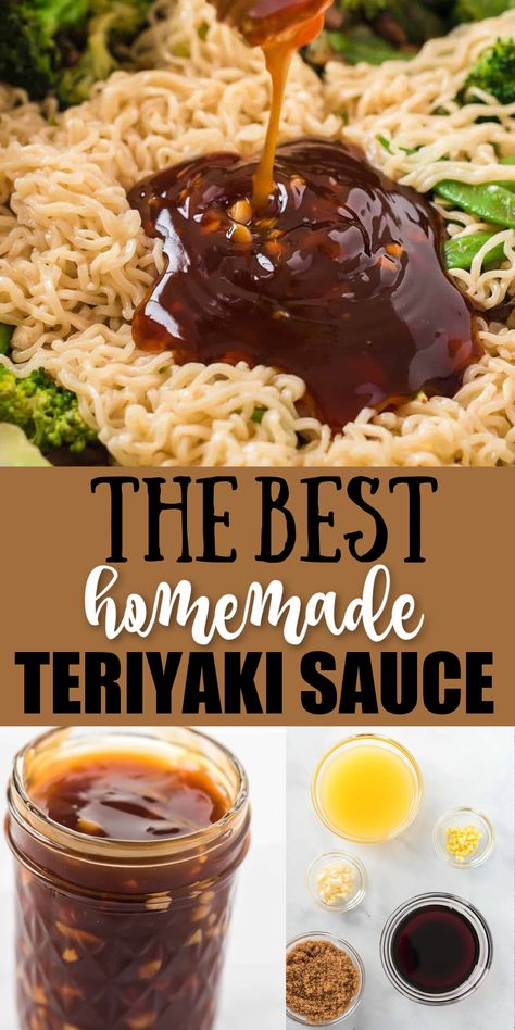 Easy Teriyaki Sauce Recipe, Homemade Stir Fry, Teriyaki Sauce Recipe, Homemade Sauce Recipes, Homemade Condiments, Asian Sauce, Fry Recipes, Easy Chinese Recipes, Homemade Teriyaki Sauce