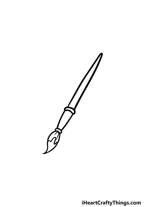 Paint Brush Sketch Drawing, Drawing Of Paintbrush, How To Draw A Paint Brush, Art Brush Tattoo, How To Draw A Pencil, Paintbrushes Drawing, Paint Brush Sketch, Paintbrush Sketch, Paint Brush Illustration