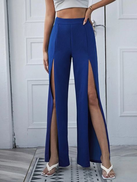 Zipper Side Split Thigh Palazzo Pants | SHEIN USA Engagement Dress Ideas, Womens Palazzo Pants, Engagement Dress, Engagement Dresses, Women Pants, Side Split, Palazzo Pants, Type 1, Dress Ideas