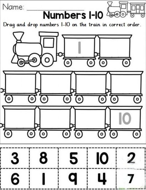 Sequence number in correct numbers 1-10 - Interactive worksheet Number Order Worksheets, Number Worksheets Kindergarten, Preschool Number Worksheets, Free Preschool Worksheets, Counting Worksheets, Numbers Kindergarten, Worksheets For Kindergarten, Number Sequence, Numbers Preschool