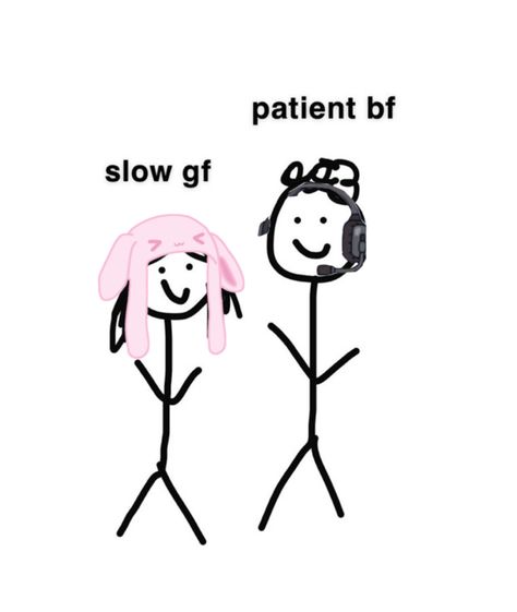 bi gf and gamer bf stick figures Cute Couple Stick Figures, Gamer Boyfriend Drawing, Calm Bf Crazy Gf Drawing, Cursed Stick Figures, Chill Bf Crazy Gf Drawing, Stick Figure Relationship, Sleepy Gf And Gamer Bf, Obsessed Gf Fine Bf Drawing, Bf Gf Dynamics Cute