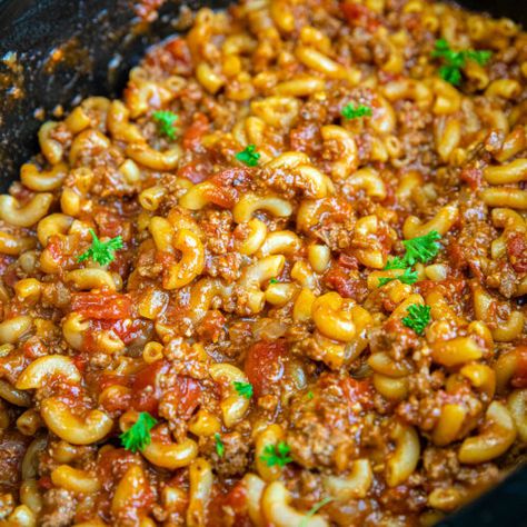 Slumgullion - Fast and Slow Cooking Slumgullion Stew Recipe, Slumgullion Recipe, Pasta With Meat, Crockpot Dump Recipes, American Goulash, Beef Pasta Recipes, Slow Cooker Recipes Beef, Goulash Recipes, Fast And Slow