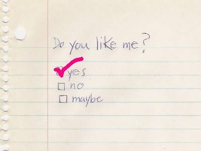 Do you like me? Check Yes. Check No. | Happy Monkey Land and Other Musings on Life Yes No Or Maybe, Check Yes Or No, One Has To Go, Out Of Office Message, Yes Or Yes, Message Mom, Flirting Messages, Hard Questions, Flirting Texts