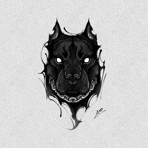 Dark Tattoo Ideas For Men, Pitbull Tattoo For Men, Tattoo Dark Work, Pitbull Tattoo Design, Pit Bull Tattoo, Dark Tattoos For Men, Oni Maske, Rottweiler Tattoo, Doberman Tattoo