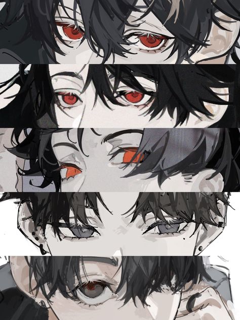 Eye Refs Drawing, Different Eye Reference, Red Eyes Reference, Art Eye Reference, Art Eyes Anime, Anime Male Eyes Reference, Black Eye Drawing, Eyes Male Drawing, Pose Drawing Reference Male