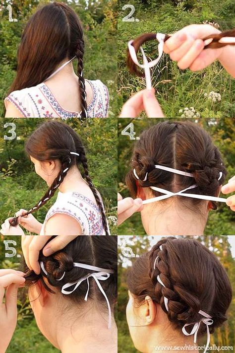 Historical Hairstyles, Medieval Hairstyles, Milkmaid Braid, Braided Hairstyle, Hair Cover, Hair Up Styles, Braided Hairstyles Tutorials, 가을 패션, Aesthetic Hair