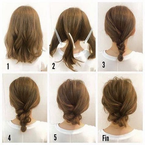 60 Easy Updos for Medium Hair You Can Do Yourself | Hair Motive Hair Motive Sanggul Modern, Easy Updos For Medium Hair, Messy Updo, Up Dos For Medium Hair, Peinados Fáciles Para Cabello Corto, Hair Tutorials For Medium Hair, Long Bob Hairstyles, Penteado Cabelo Curto, Short Hair Updo